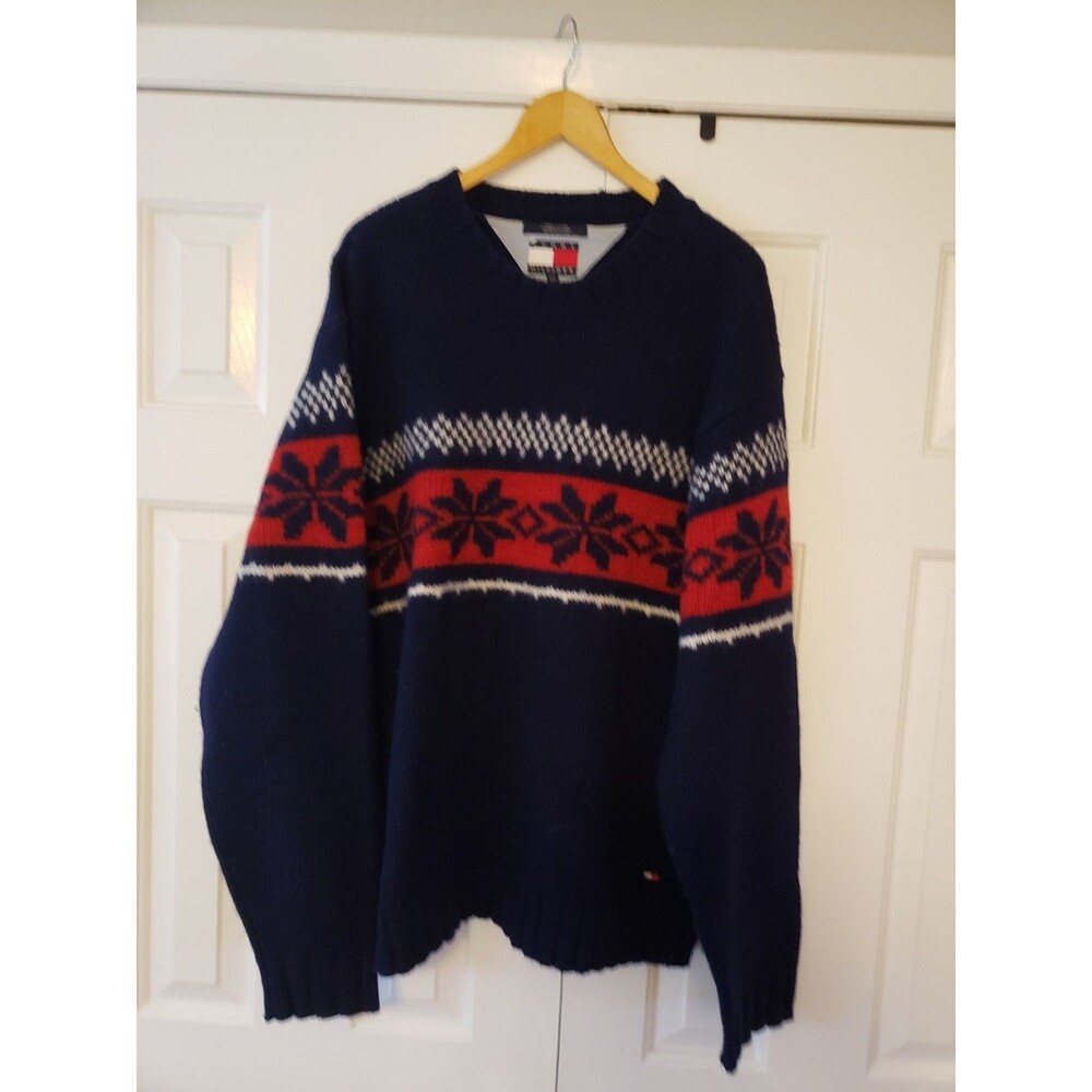 Tommy Hilfiger Men's Pullover Sweater XXL Snowflake Pattern